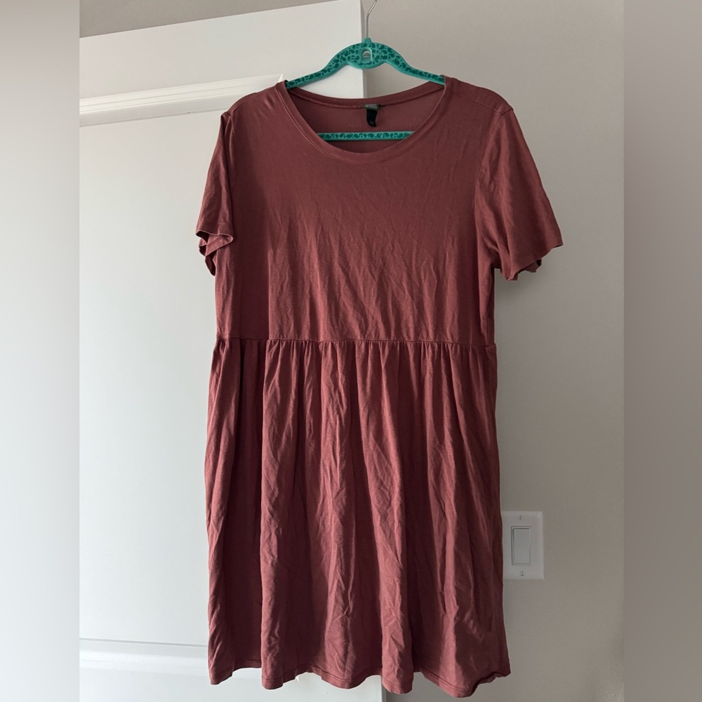 Women's Casual Babydoll Dress in Rose Pink